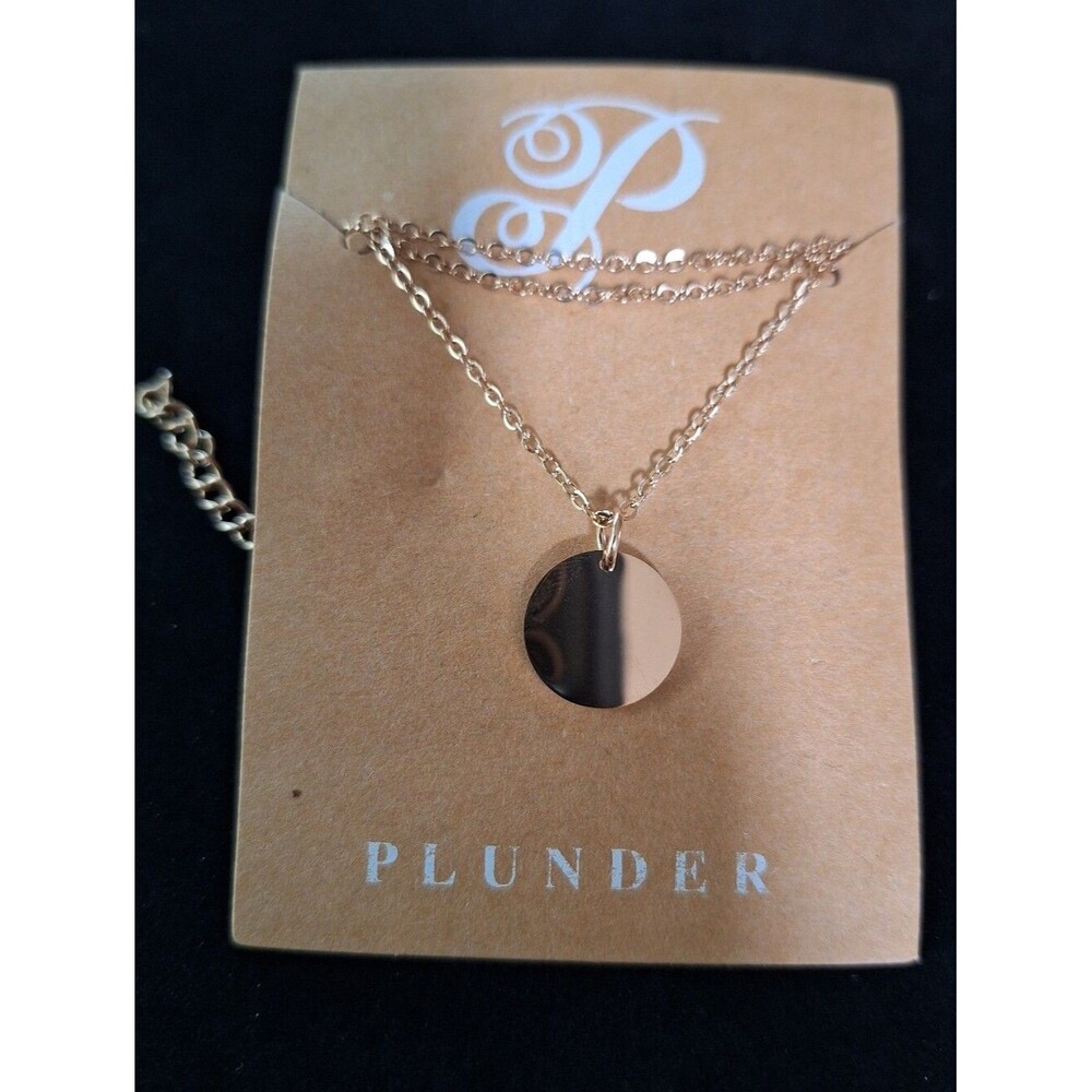 Rose Gold Disc Pendant Necklace